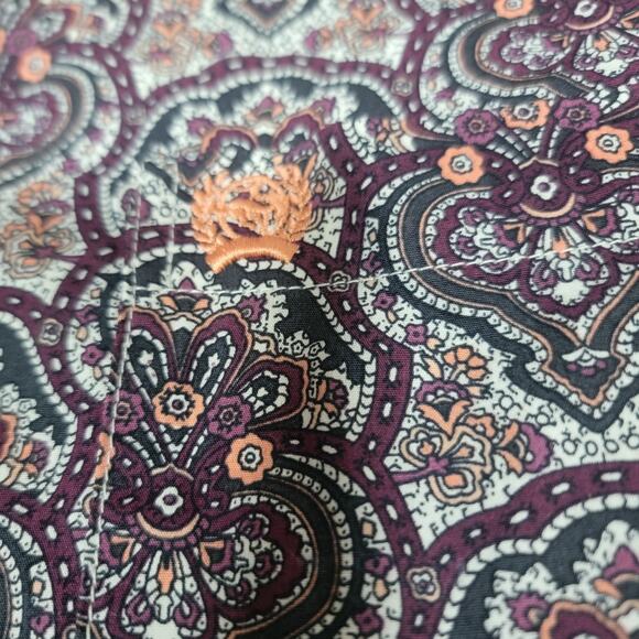 CINCH Mens 2XL Long Sleeve Button Down Shirt Purple Orange Black Floral - Picture 6 of 6